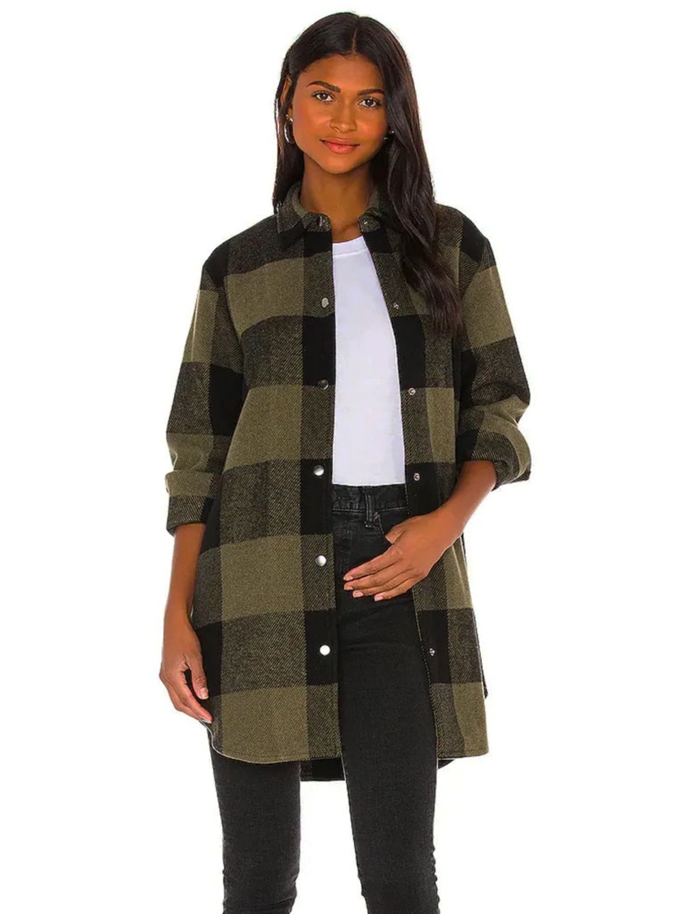 Steve Madden Sage Green Eldridge Plaid Shacket Womens Size Medium
